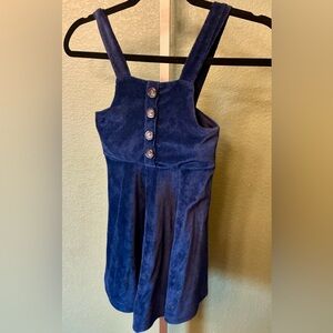 Beautees Navy Corduroy Dress with Button Accents - Size 5